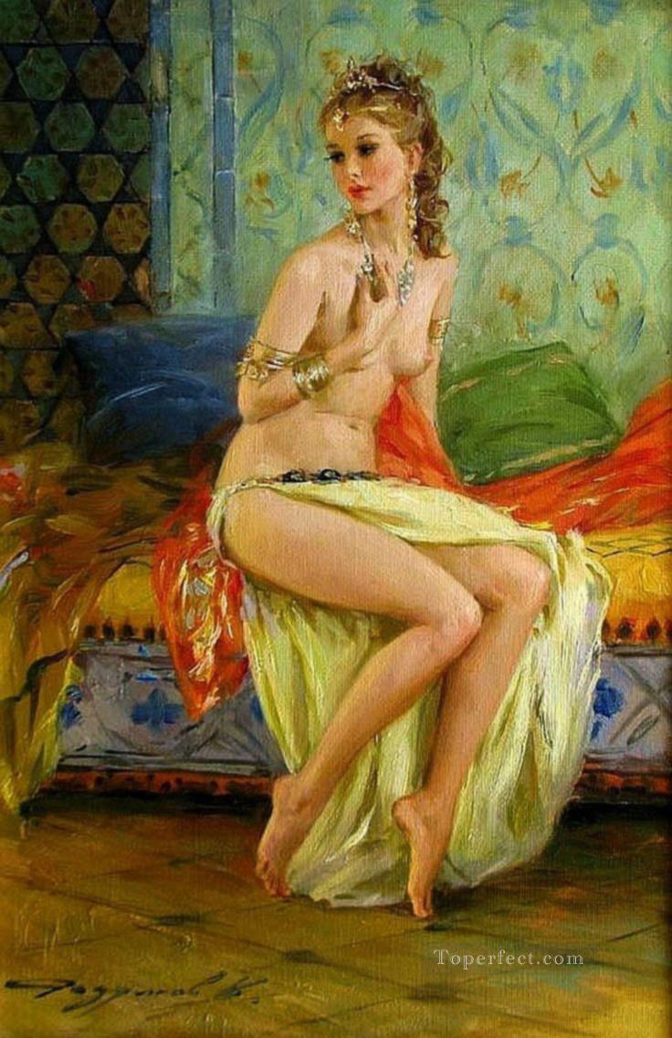 Hermosa Chica KR 029 Impresionista desnuda Pintura al óleo